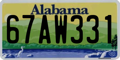 AL license plate 67AW331