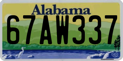 AL license plate 67AW337