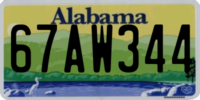 AL license plate 67AW344