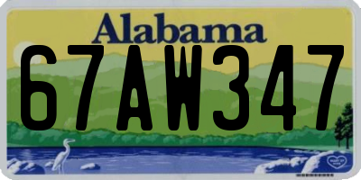AL license plate 67AW347