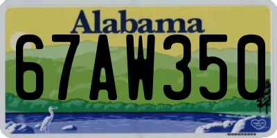 AL license plate 67AW350