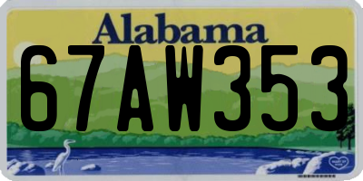 AL license plate 67AW353
