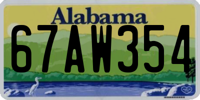 AL license plate 67AW354
