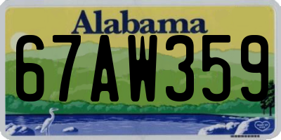 AL license plate 67AW359
