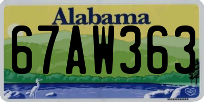 AL license plate 67AW363