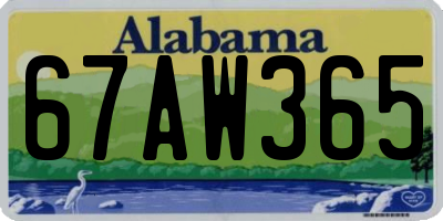 AL license plate 67AW365