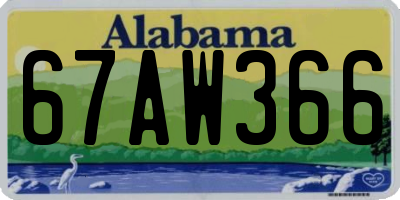 AL license plate 67AW366