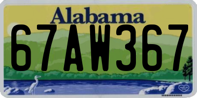 AL license plate 67AW367