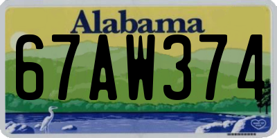 AL license plate 67AW374