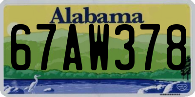 AL license plate 67AW378
