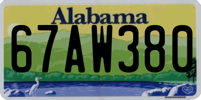 AL license plate 67AW380