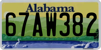 AL license plate 67AW382