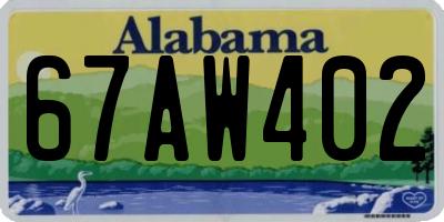 AL license plate 67AW402