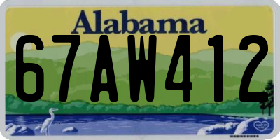 AL license plate 67AW412