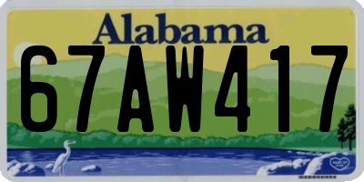 AL license plate 67AW417