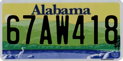 AL license plate 67AW418