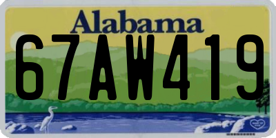 AL license plate 67AW419