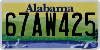 AL license plate 67AW425