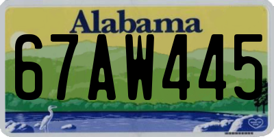 AL license plate 67AW445