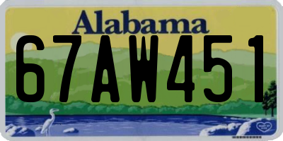 AL license plate 67AW451