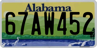 AL license plate 67AW452