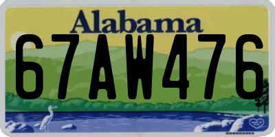 AL license plate 67AW476