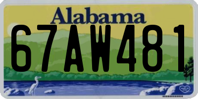 AL license plate 67AW481