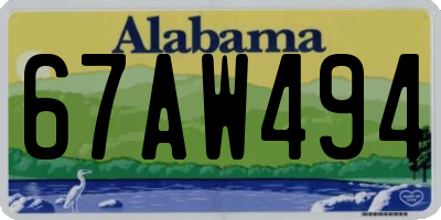 AL license plate 67AW494