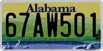 AL license plate 67AW501