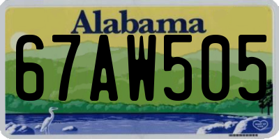 AL license plate 67AW505