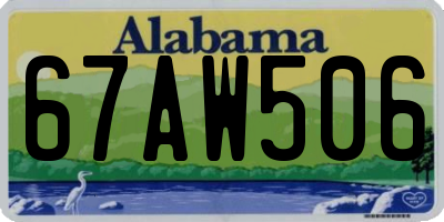 AL license plate 67AW506