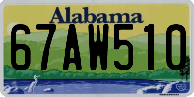 AL license plate 67AW510