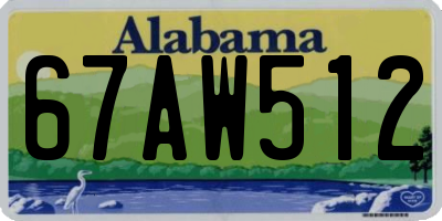 AL license plate 67AW512