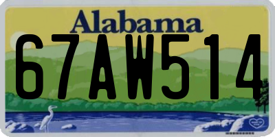 AL license plate 67AW514