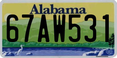 AL license plate 67AW531