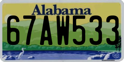 AL license plate 67AW533