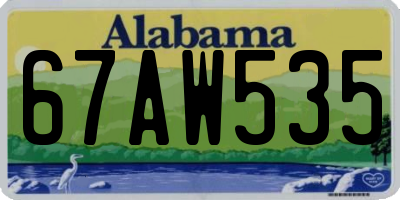 AL license plate 67AW535