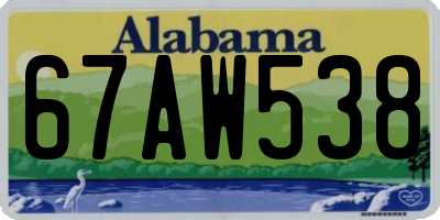 AL license plate 67AW538