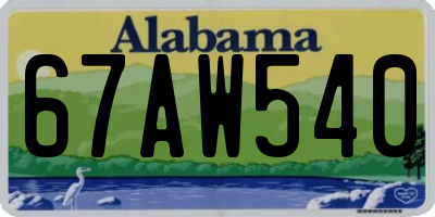 AL license plate 67AW540