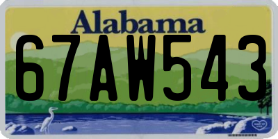 AL license plate 67AW543
