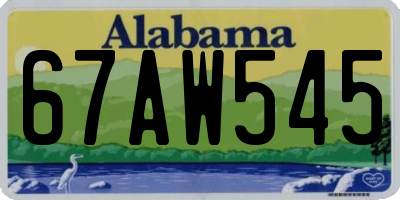 AL license plate 67AW545