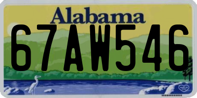 AL license plate 67AW546