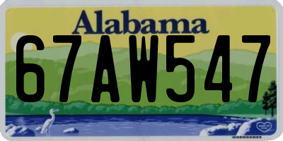 AL license plate 67AW547