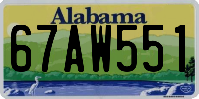 AL license plate 67AW551