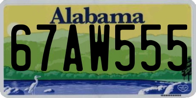AL license plate 67AW555