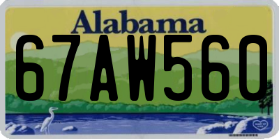 AL license plate 67AW560