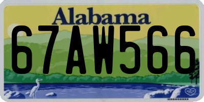 AL license plate 67AW566