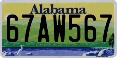 AL license plate 67AW567