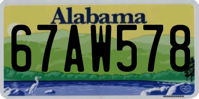 AL license plate 67AW578