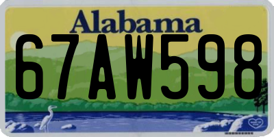 AL license plate 67AW598